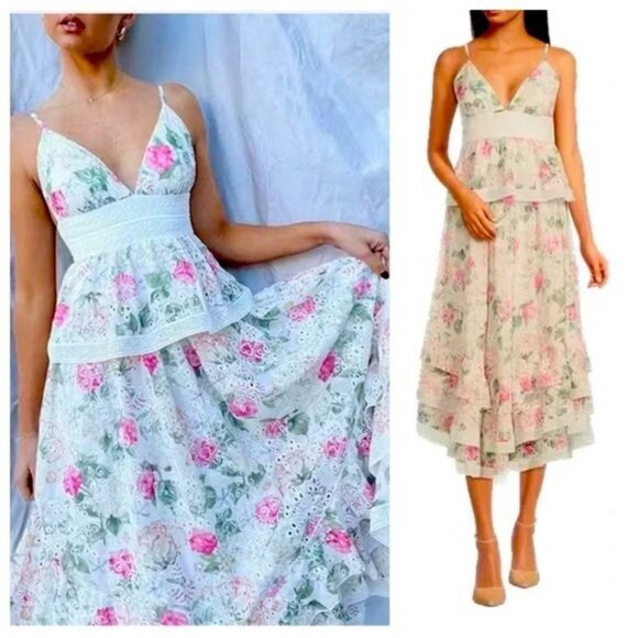 NWT Gianni Bini Midori Floral Print Chiffon Dress, size 12 - Picture 7 of 15